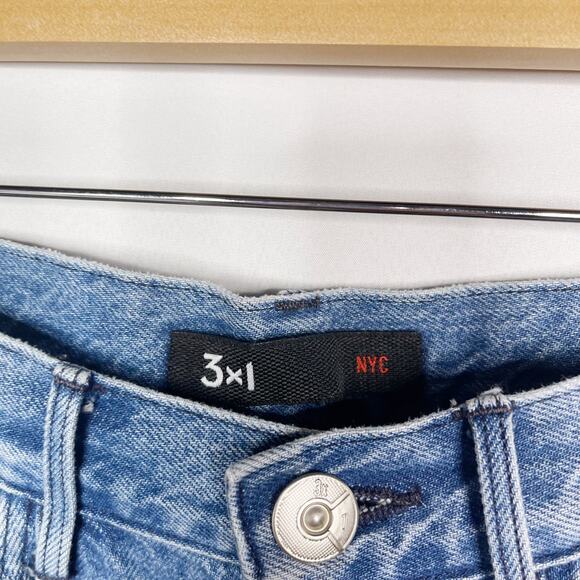 3x1 Womens 25 Shelter Austin Crop Jean Byrd High Rise Raw Frayed Hem Button Fly - Picture 9 of 13